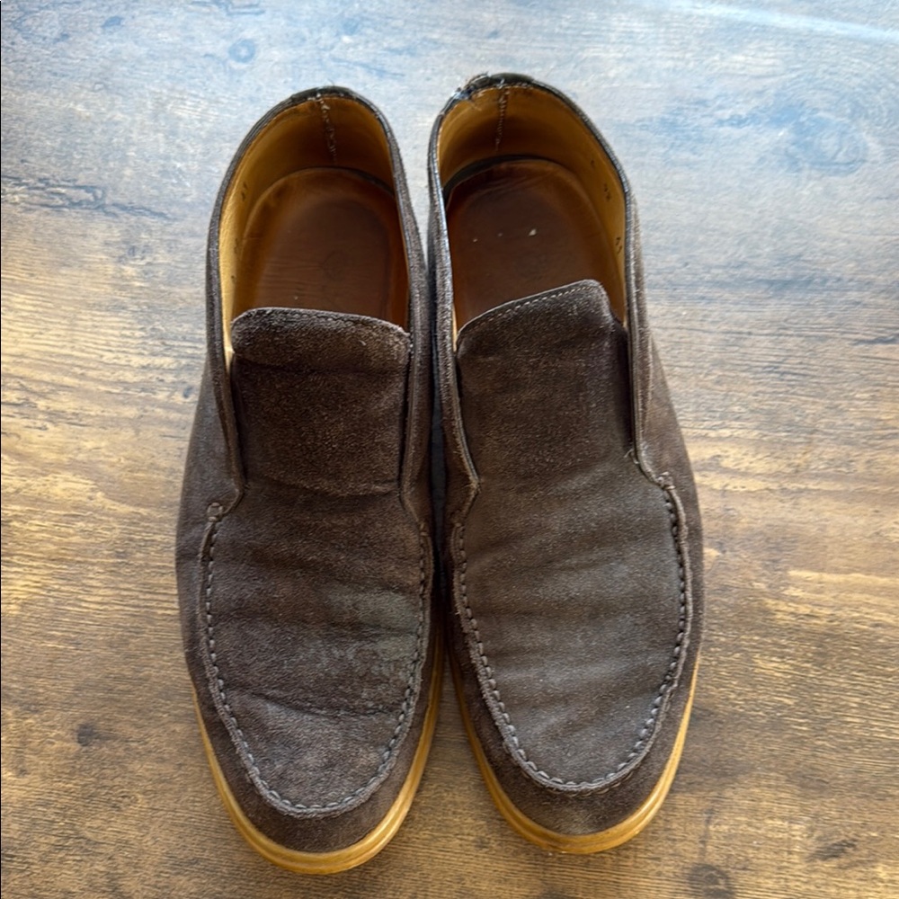 Loro Piana Men's Brown Suede Loafers